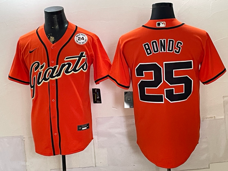 2026 Men Nike San Francisco Giants #25 Bonds orange Game MLB Jersey 0716001 ->->MLB Jersey